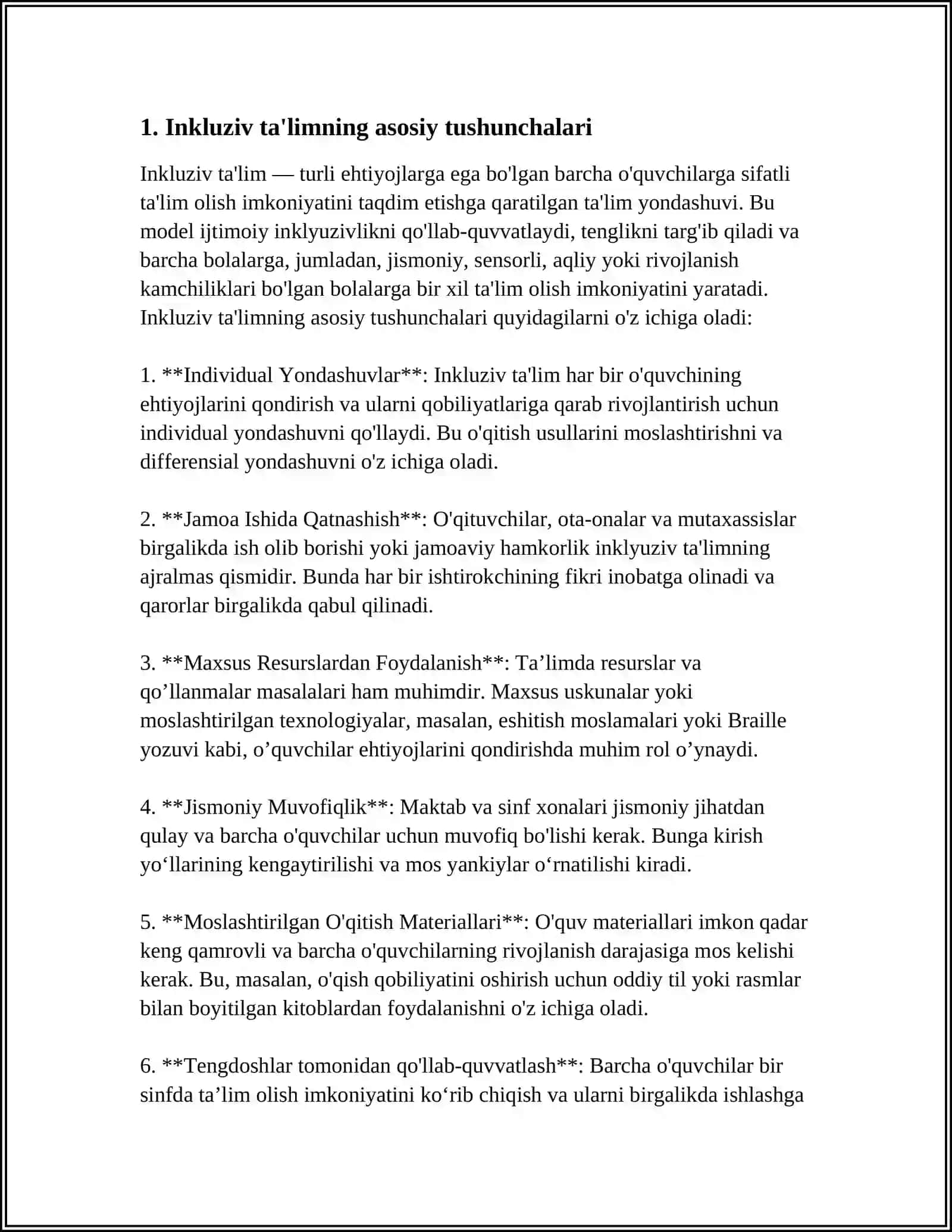 IMKONIYATI CHEKLANGAN BOLALARNI INKLYUZIV TA'LIM VA TARBIYALASH KONSEPSIYASI 3