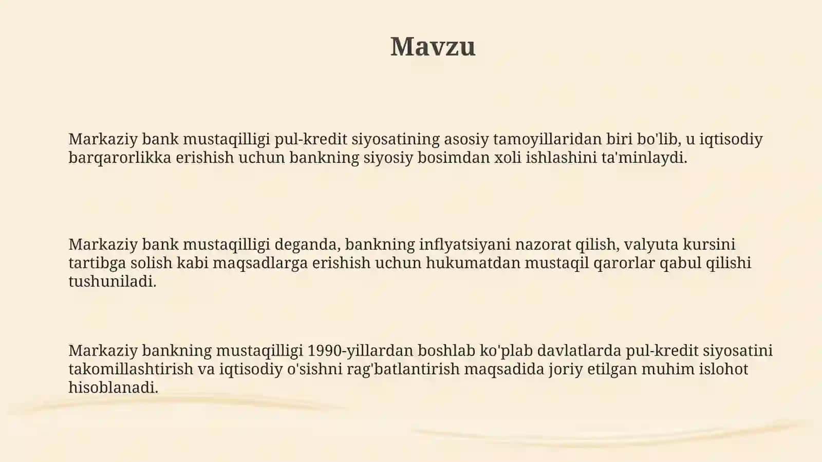 Markaziy bankning mustaqilligi 3