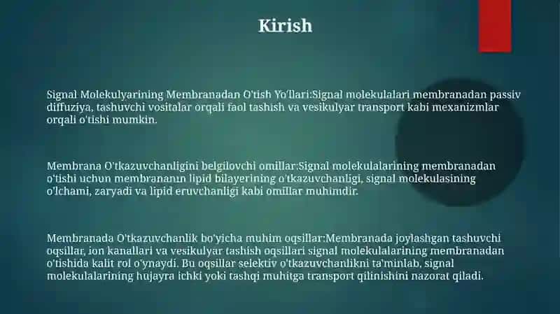 Signallarning Membranalar Orqali O’Tkazilishi 3