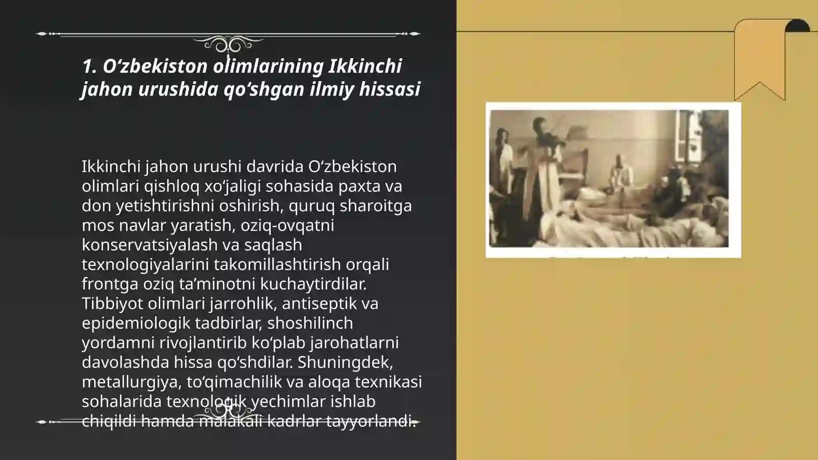 O‘zbekiston fan va madaniyati g‘alaba uchun qo‘shgan hizmati 3