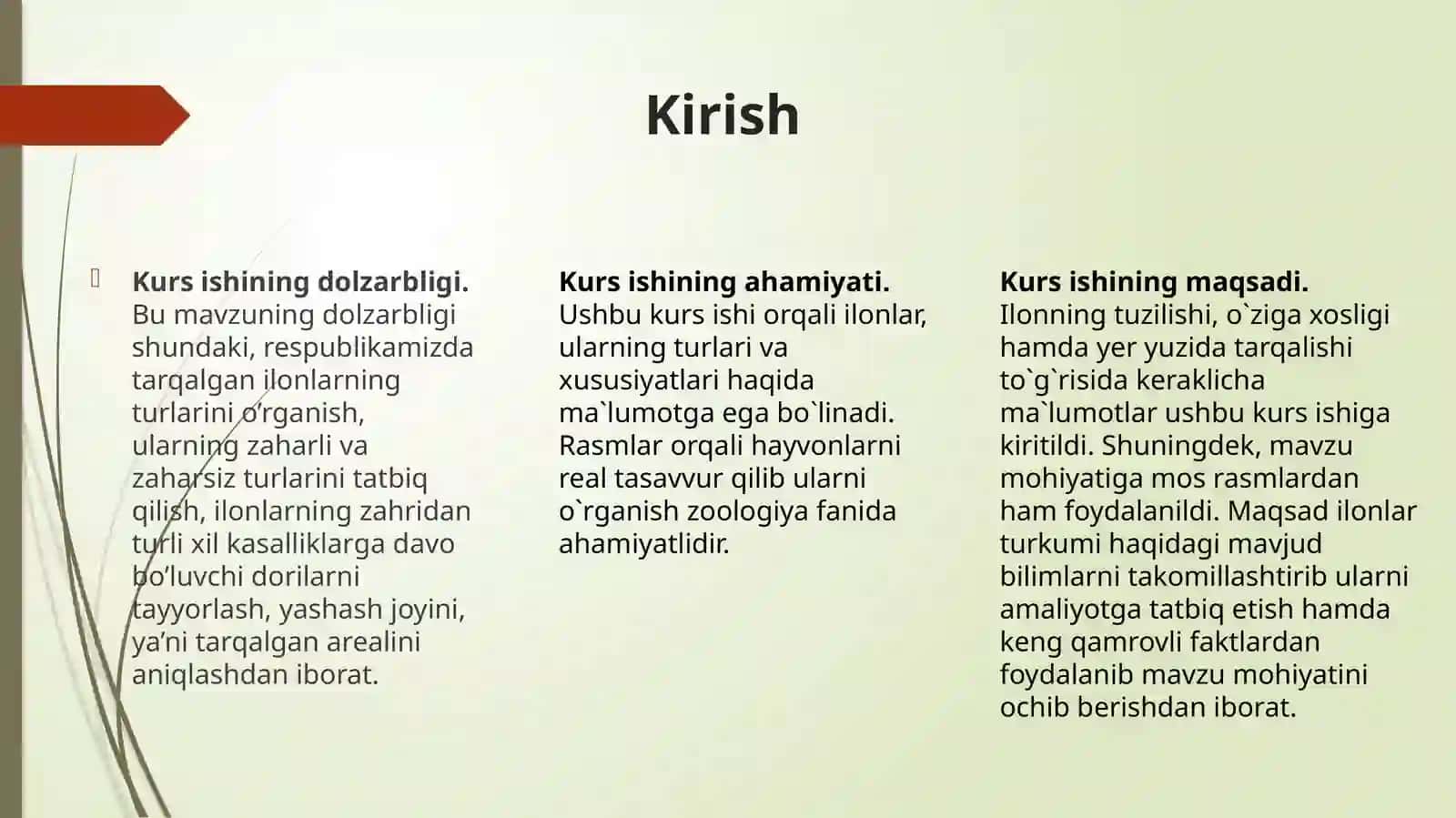 O'ZBEKISTONDA ZAHARLI VA ZAHARSIZ ILONLARNING TARQALISHI 3