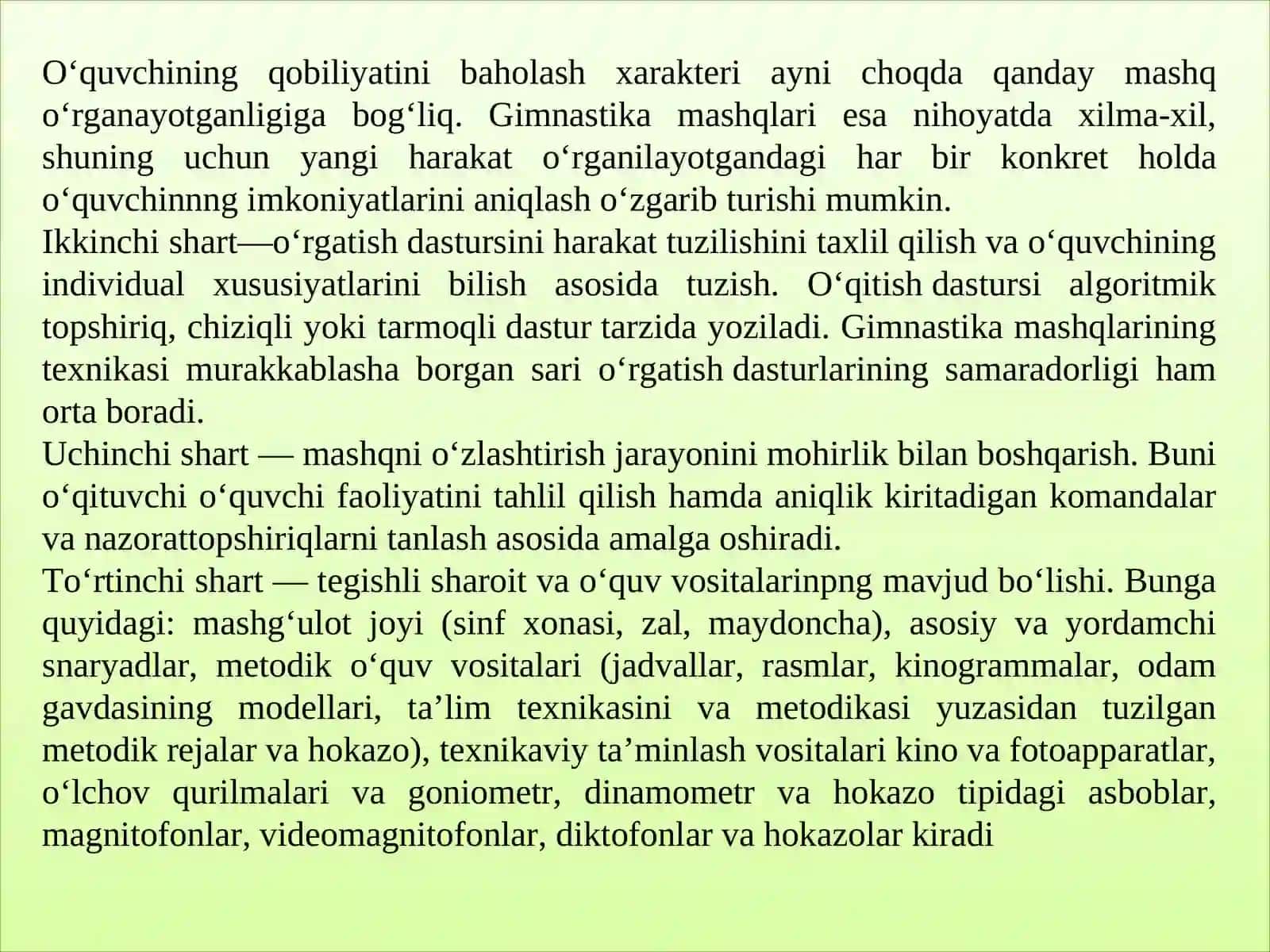 GIMNASTIKA DARSIDA JISMONIY YUKNI BOSHQARISH 3