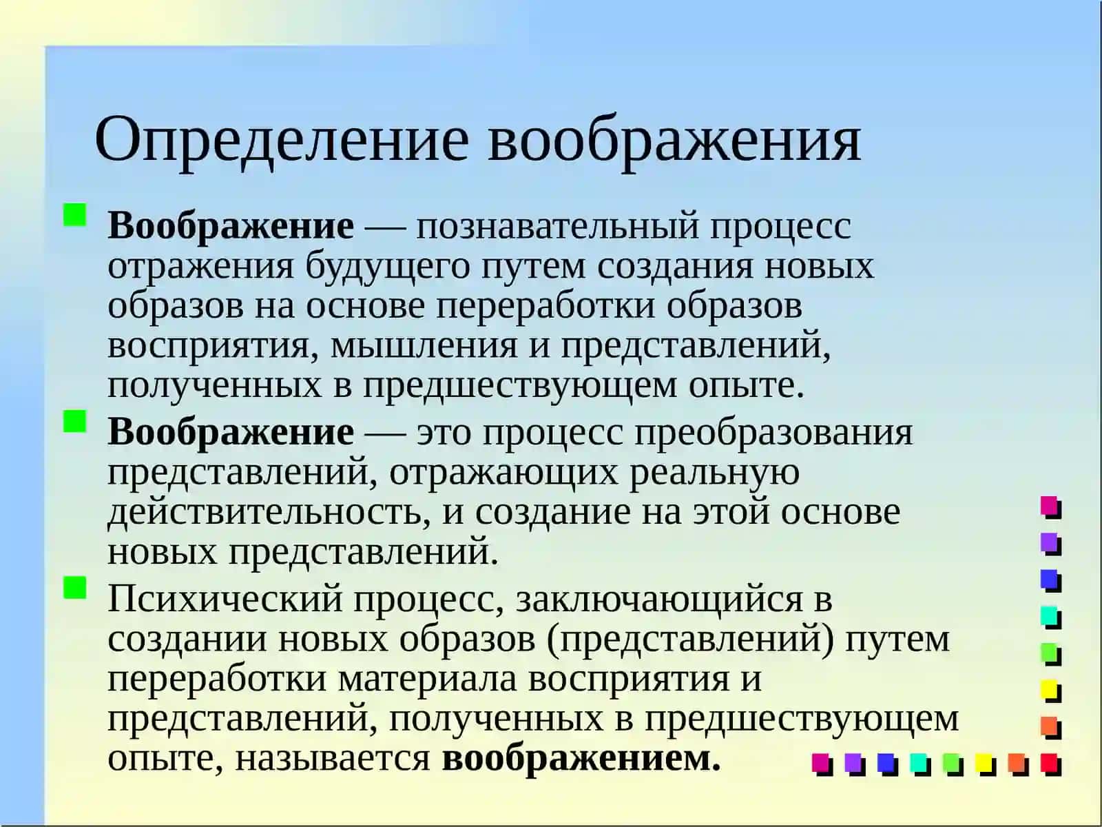 Понятие о Воображениеи его виды 3