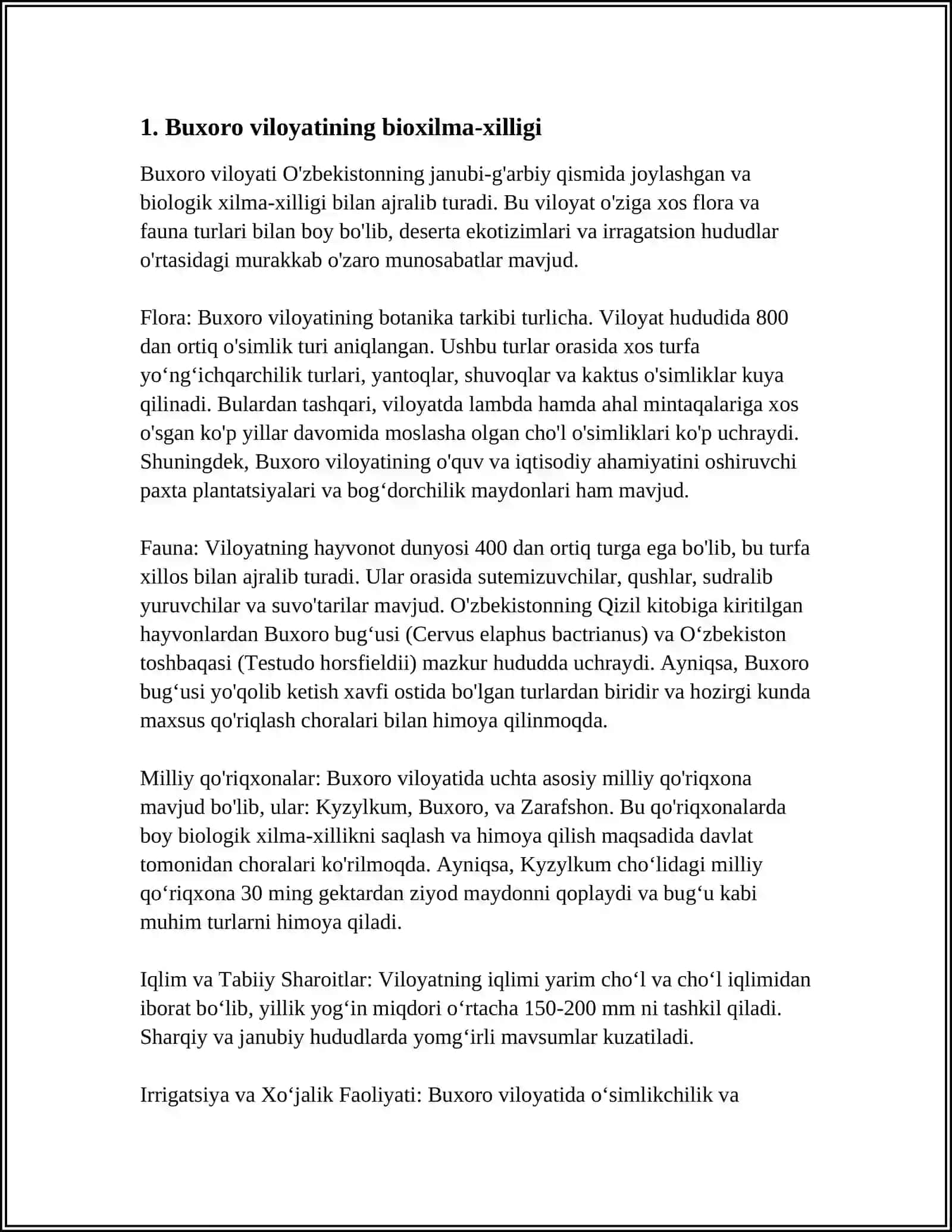 Buxoro Viloyati Tabiatini Muhofaza Qilish 3