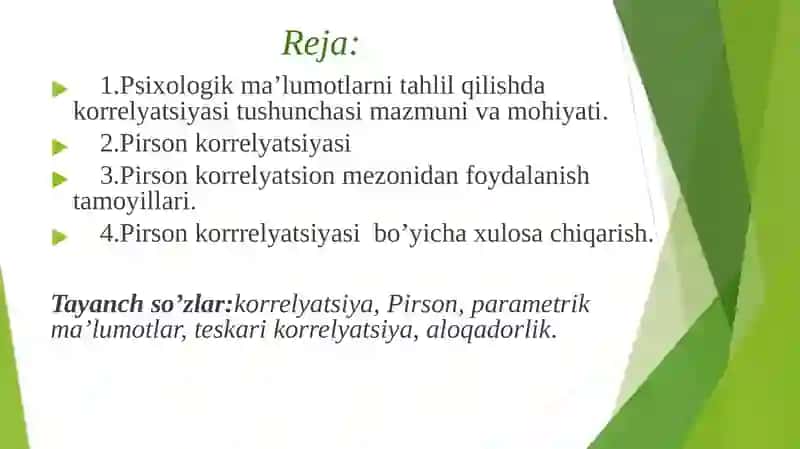 Korrelyatsion tahlil mezonlari 3