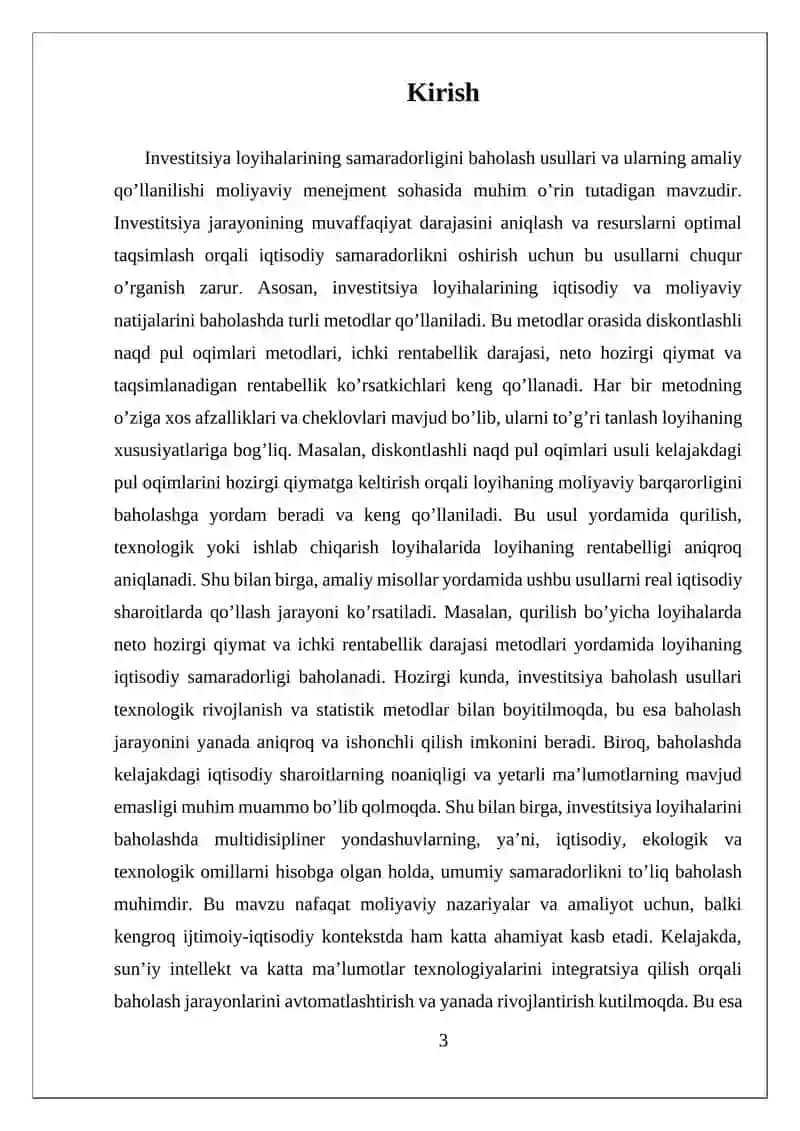 Investitsiya Loyihalarining Samaradorligini Baholash 3
