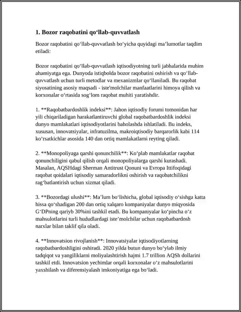 RAQOBATNI RIVOJLANTIRISH VA ISTEʼMOLCHILAR HUQUQLARINI HIMOYA QILISH QOʻMITASI 3