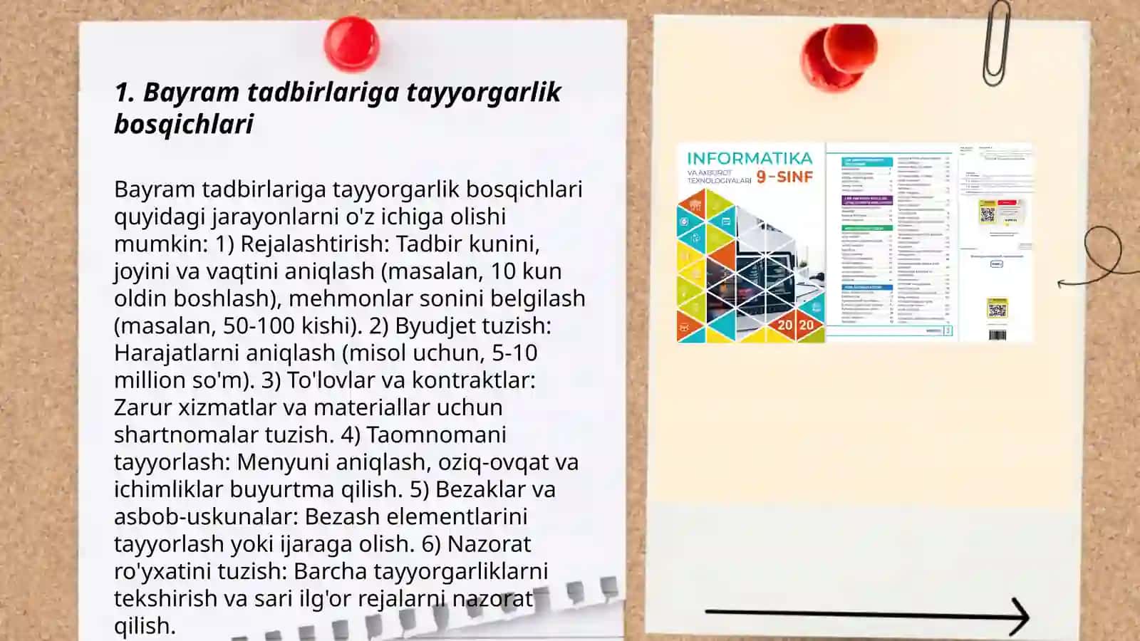 Musiqa mashg'ulotlar rejasida bayram tadbirlari stsenariyning ishlab chiqish va o'tkazishga qo'yilgan talablar 3