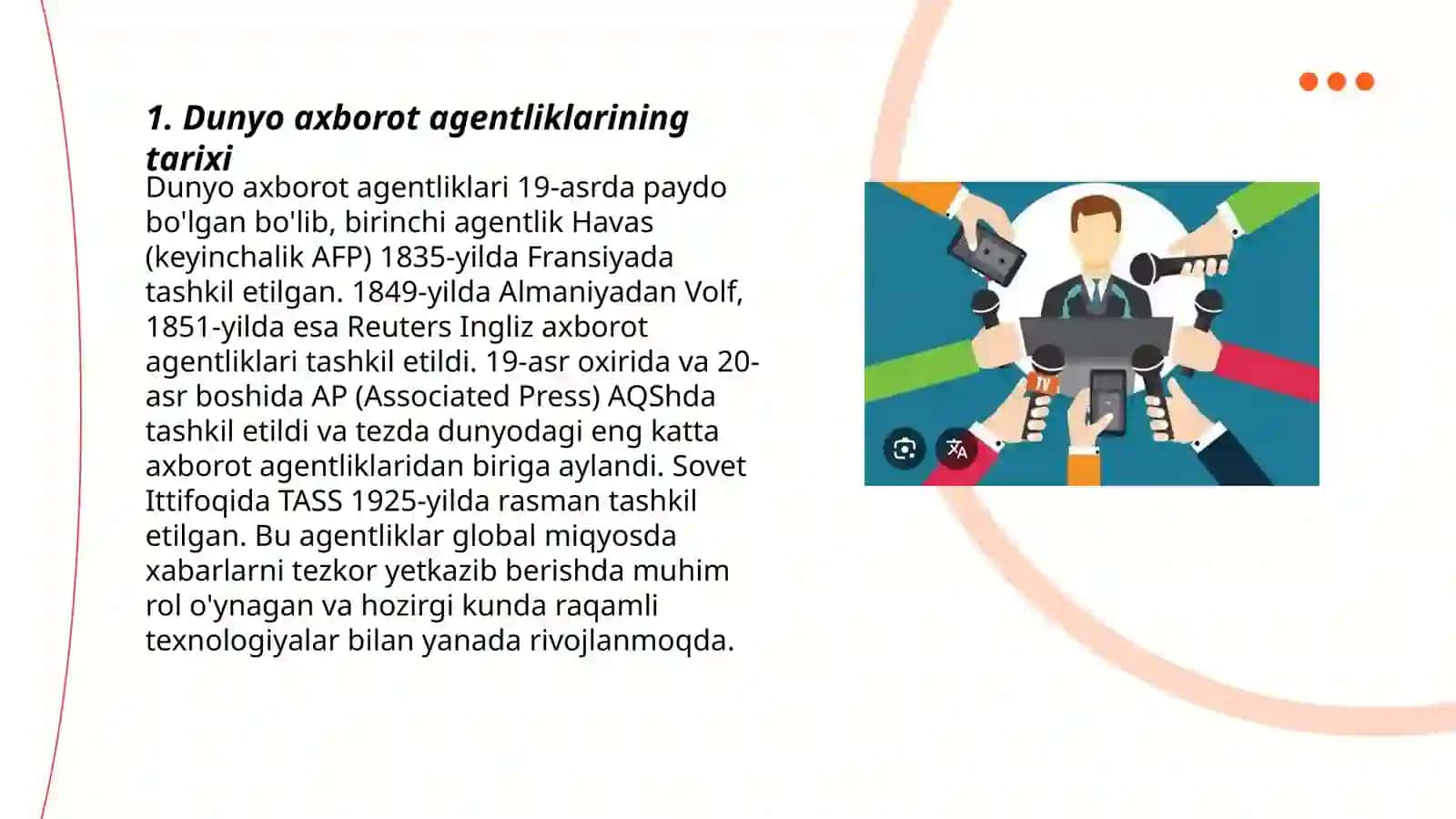 Dunyo va mahalliy axborot agentliklari 3