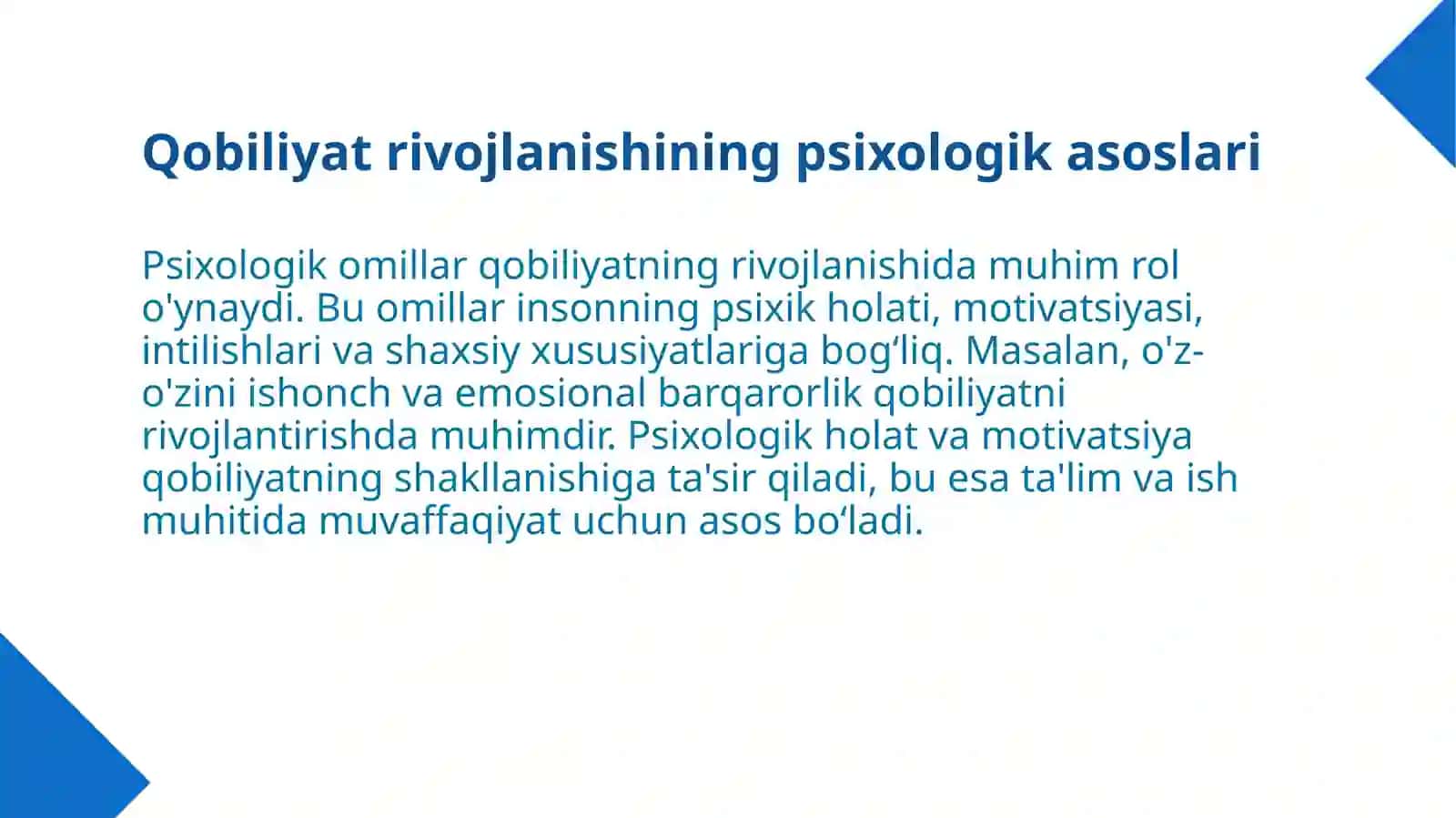 Qobiliyat rivojlanishiga ta’sir qiluvchi omillar 3