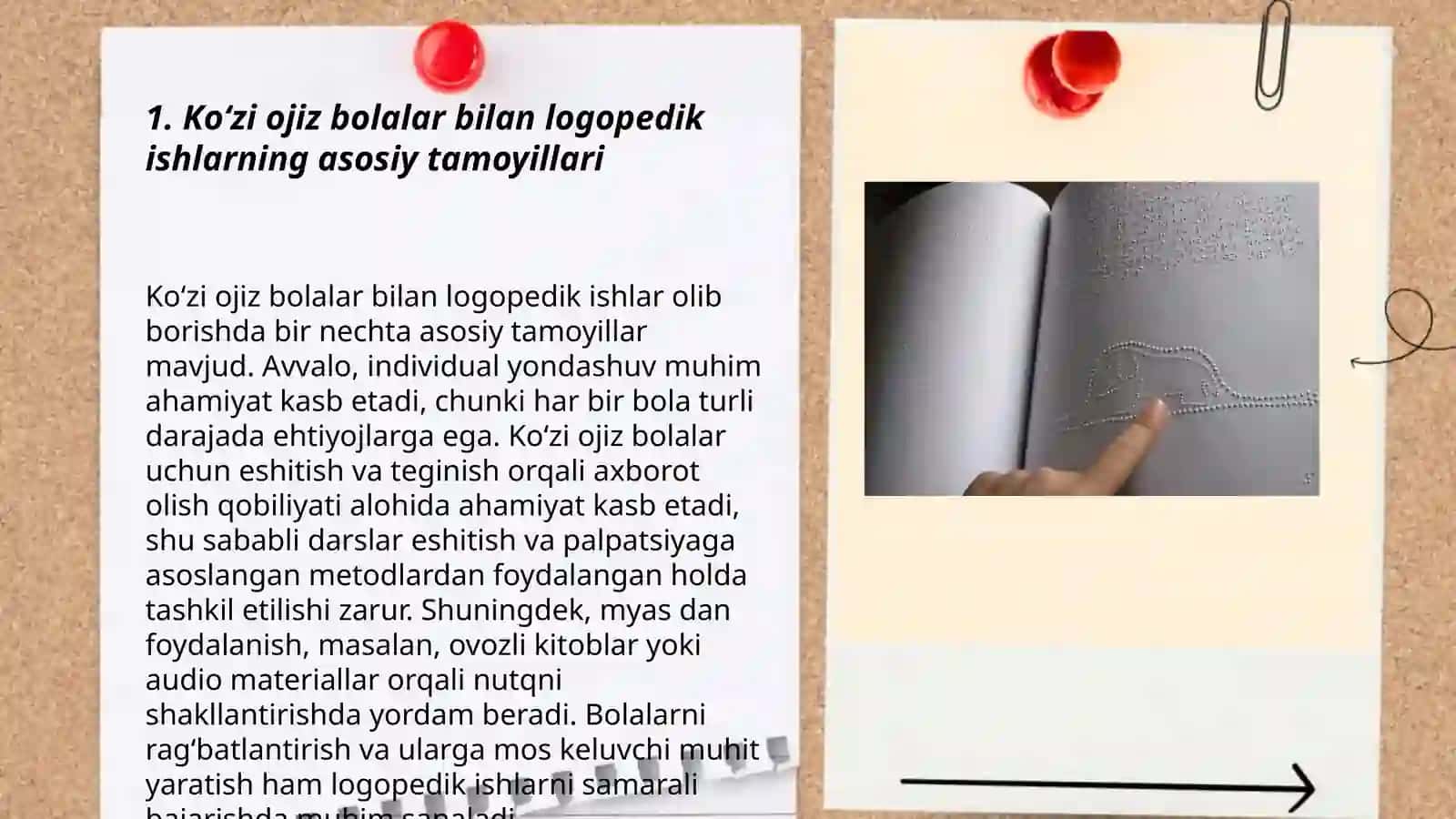 Koʻzi ojiz, aqli zaif bolalar bilan logopedik ishlarning xususiyatlari 3
