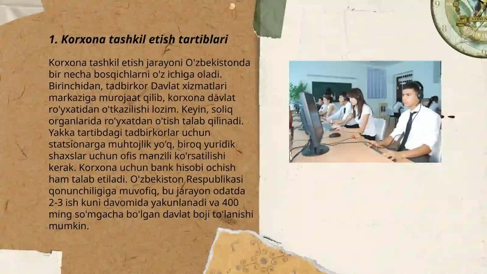 Korxonani tashkil etish va faoliyatini to'xtatish 3