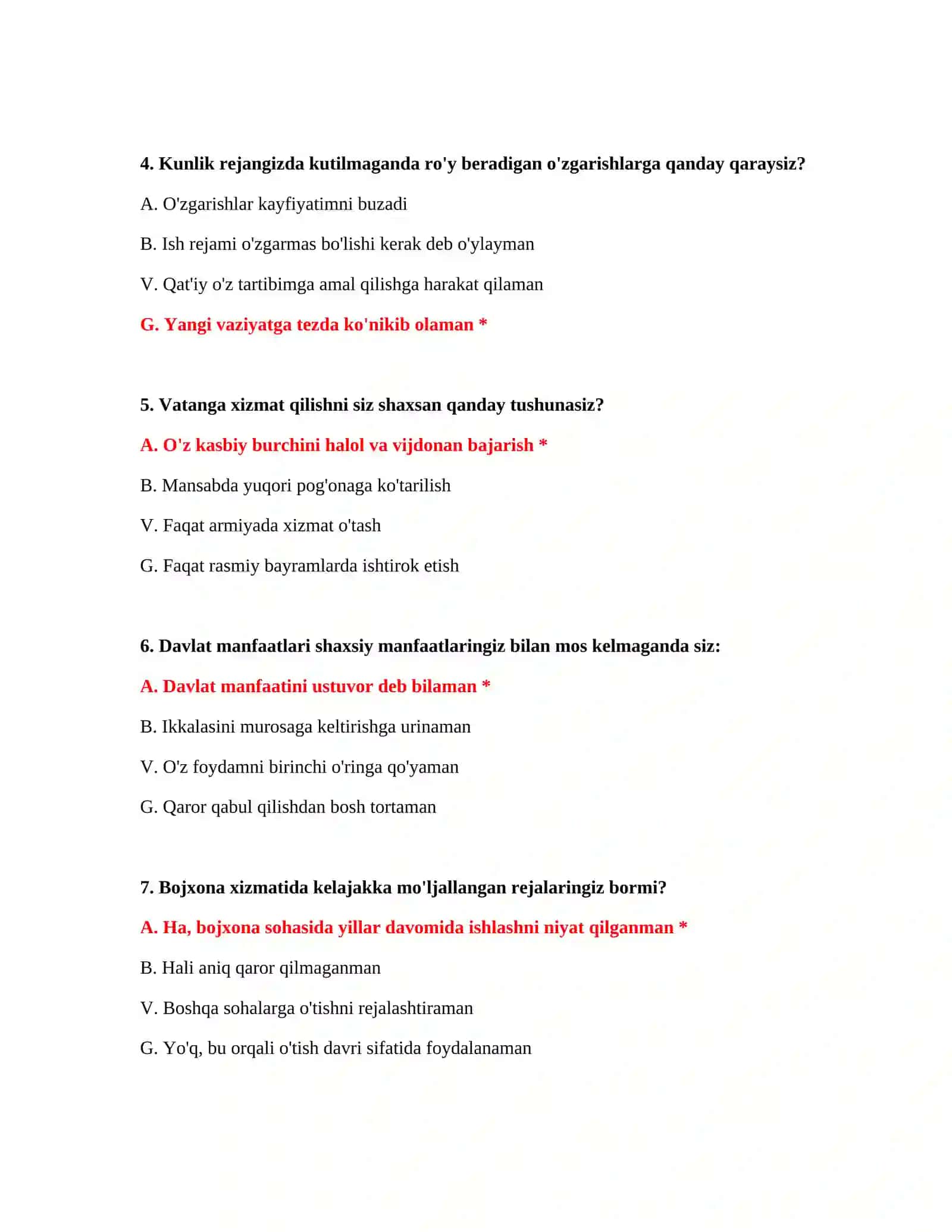 Bojxona imtihoniga tayyor test savollari 3