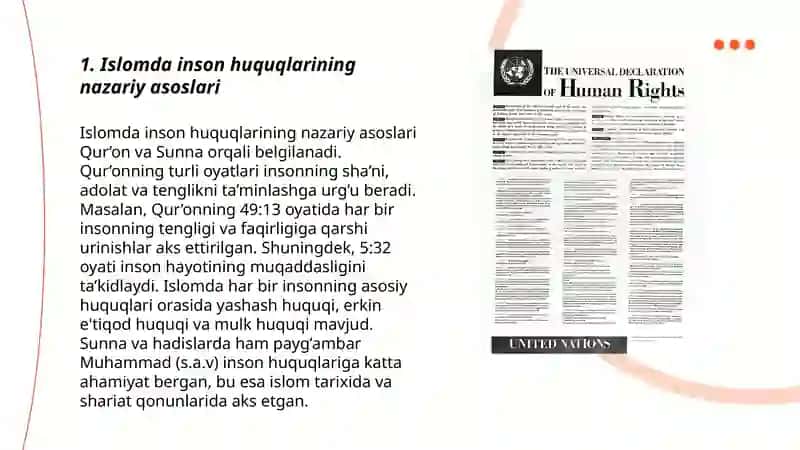 Islomda inson huquq va erkinliklarini ta'minlashning o'ziga xos jihatlari 3