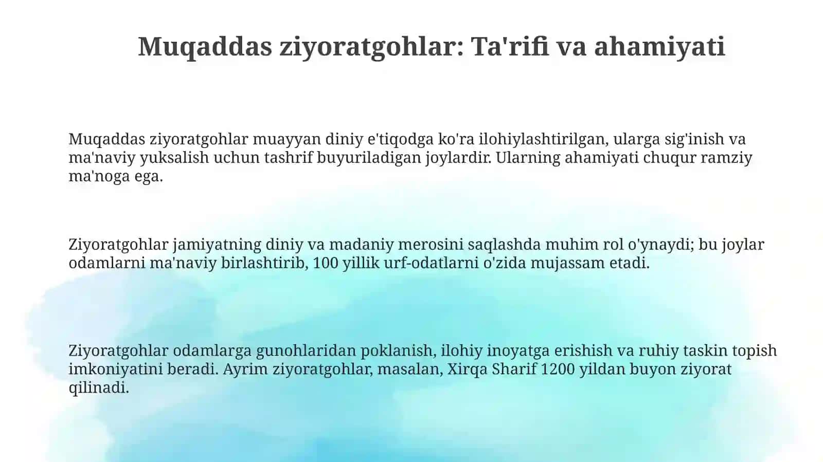 Muqaddasqadamjolar 3