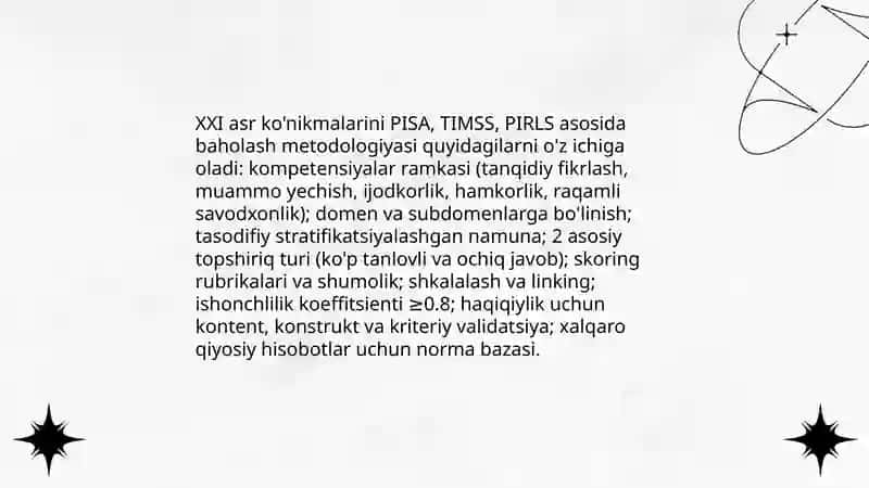 XXI asr ko'nikmalari xalqaro baholash dasturlari negizida 3