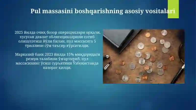 Pul muomilasini tashkil qilish va pul massasi 3