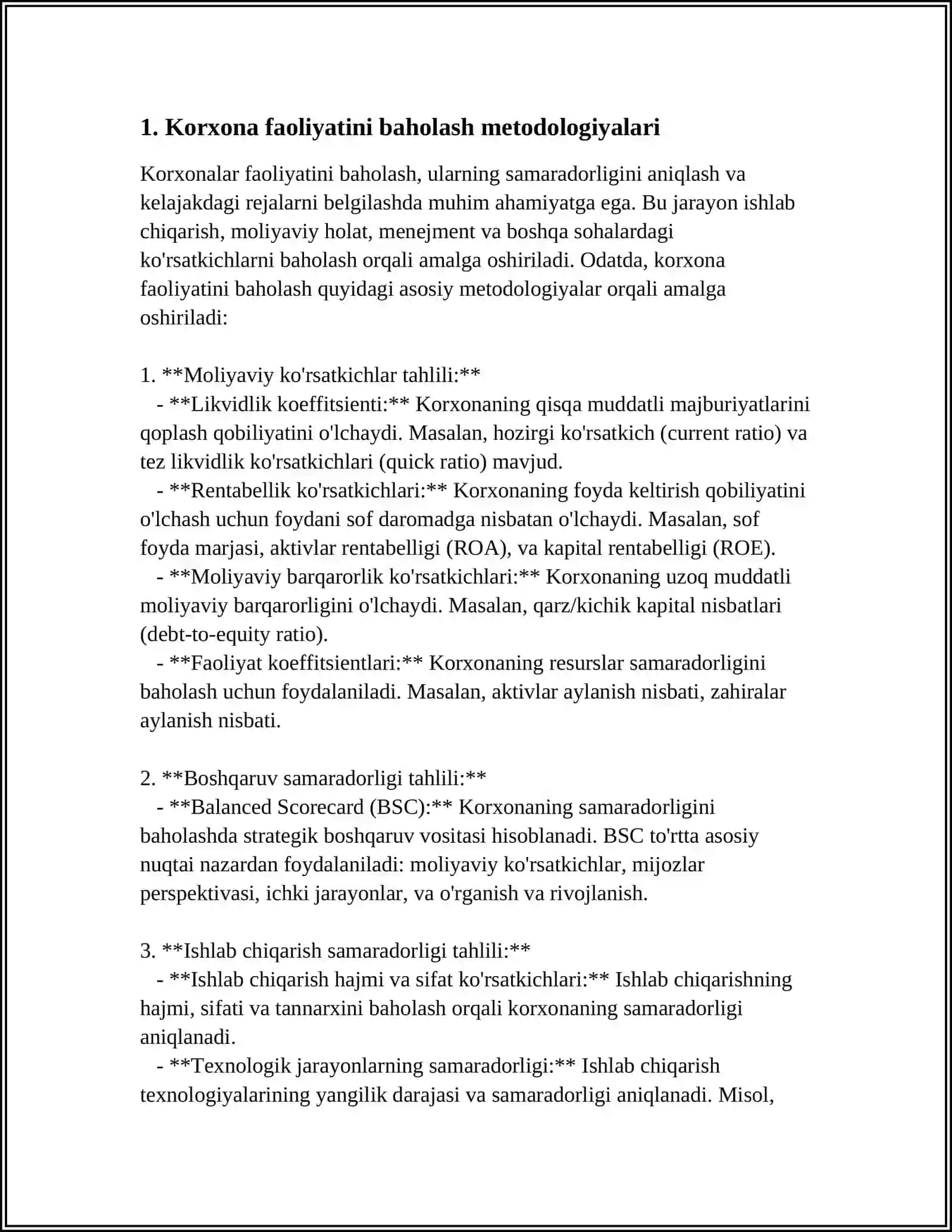 KORXONA FAOLIYATI REYTING KO'RSATKICHLARI TIZIMI 3