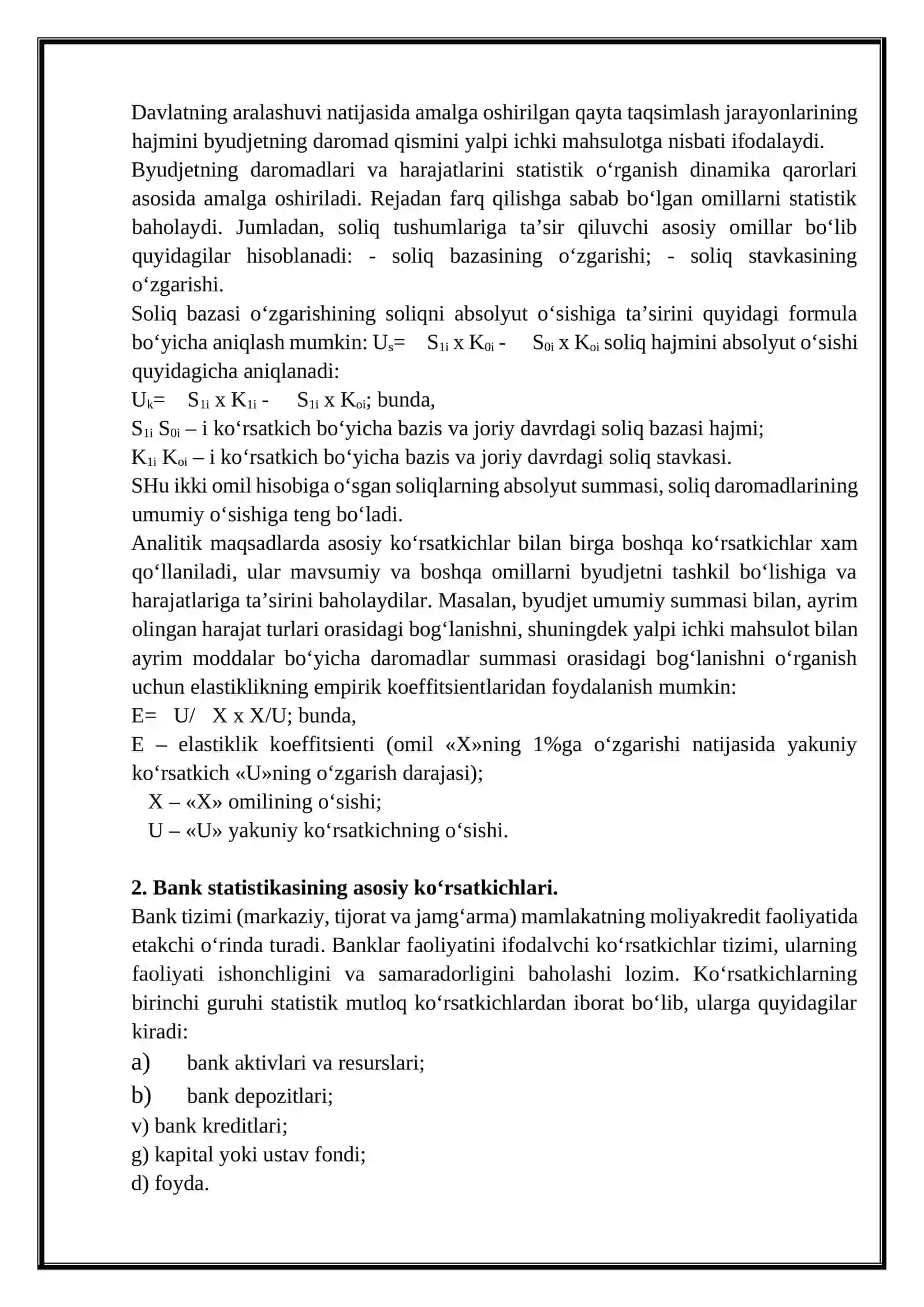 Moliya-kredit tizimi statistikasi 3