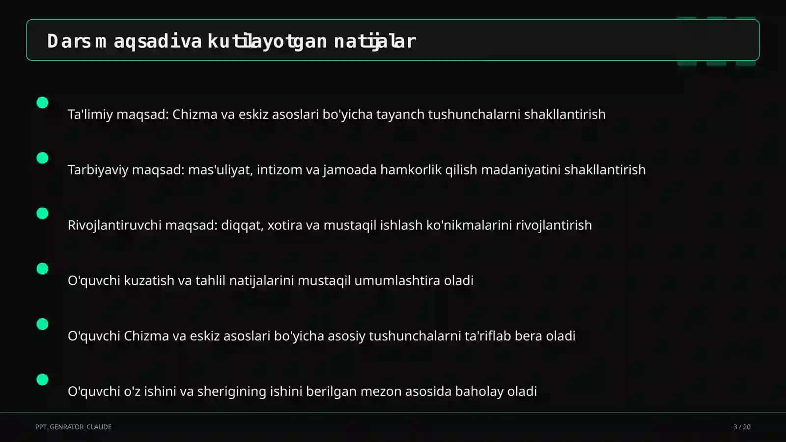 Chizma va eskiz asoslari (6-sinf) 3