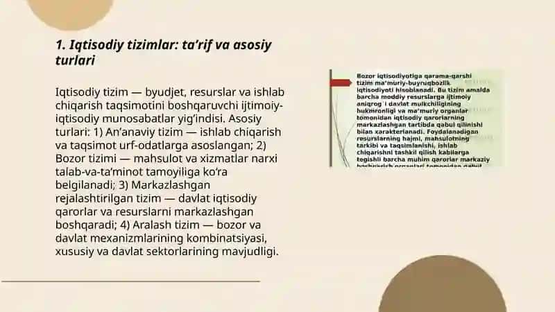 Iqtisodiy tizimlar va ularning turli modellari 3