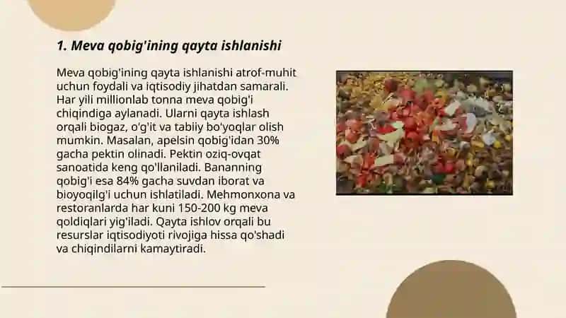 Meva mahsulotlarini chiqindilari 3