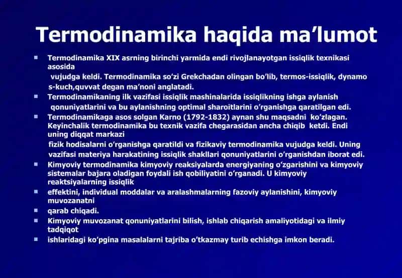 Termodinamika qonunlari 3