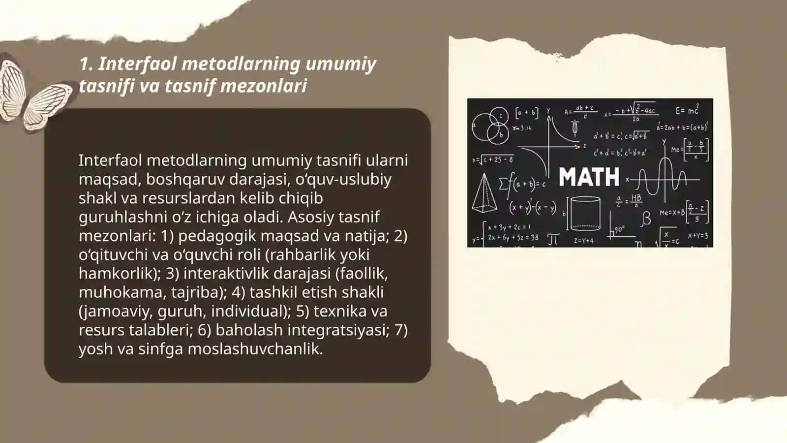 Matematika fanini oʻqitishda qoʻllaniladigan interfaol metodlar tasnifi Faritova Dilorom 3