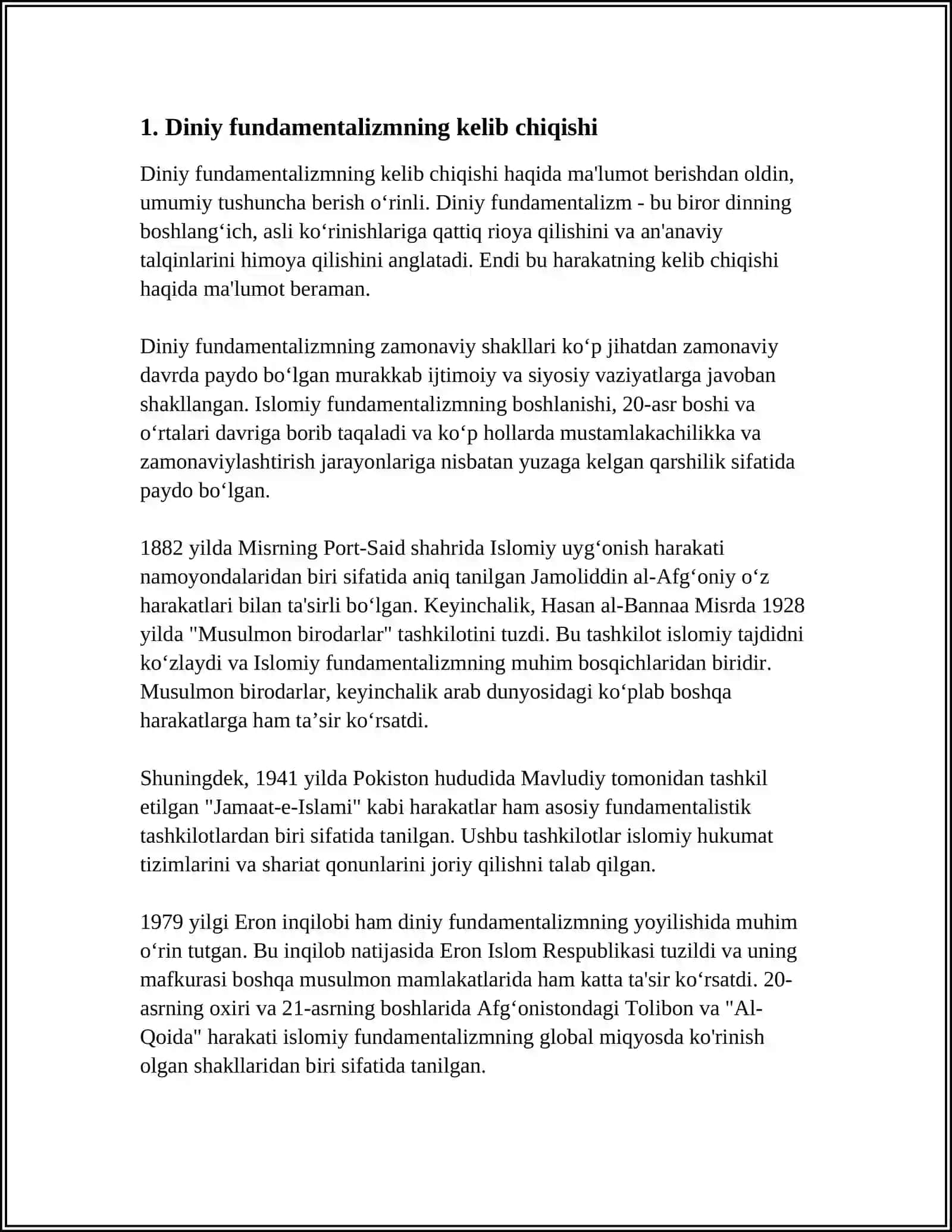 DINIY FUNDAMENTALIZMNING TARIXI VA RIVOJLANISH BOSQICHLAR 3