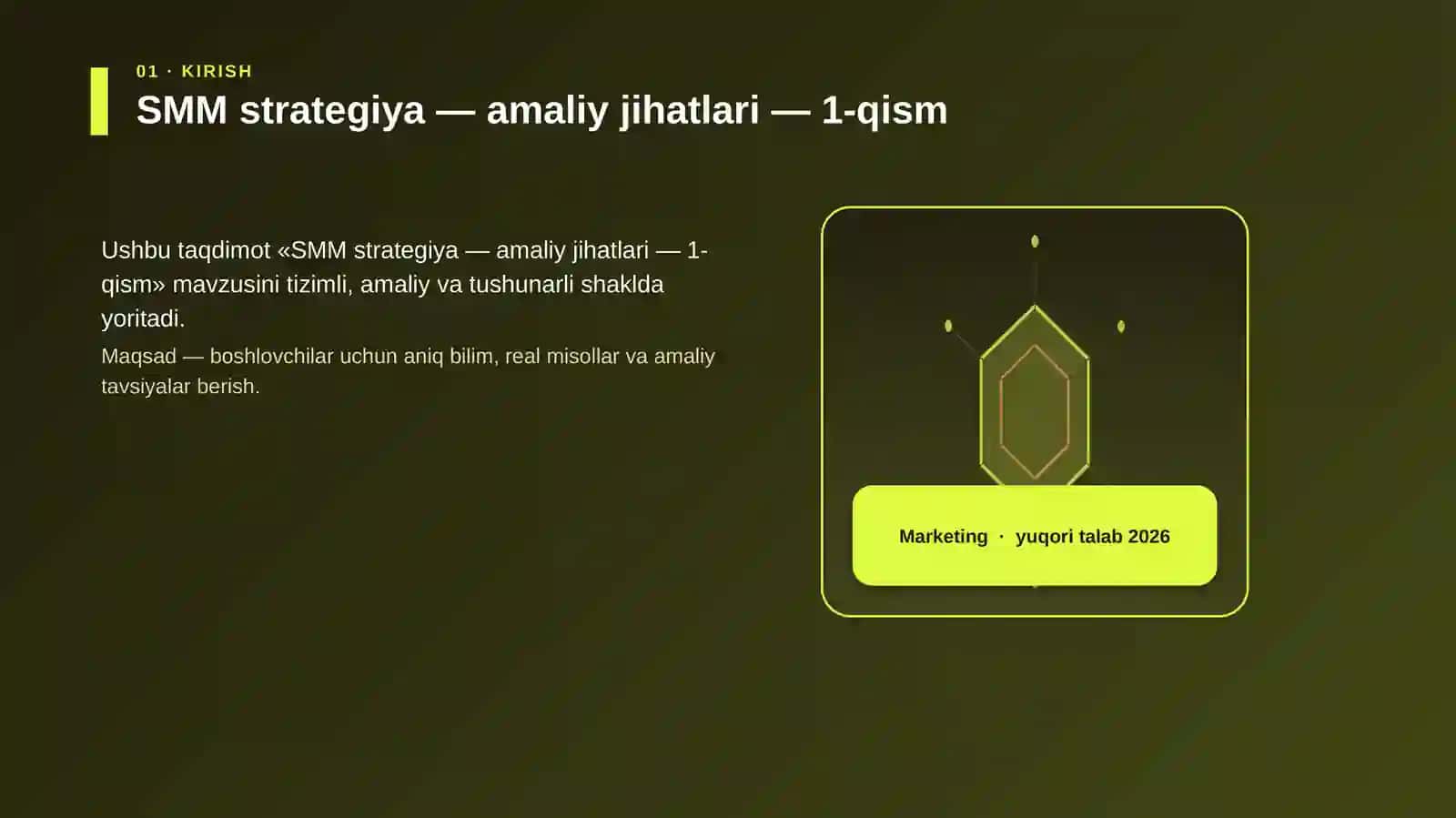 SMM strategiya — amaliy jihatlari — 1-qism 3