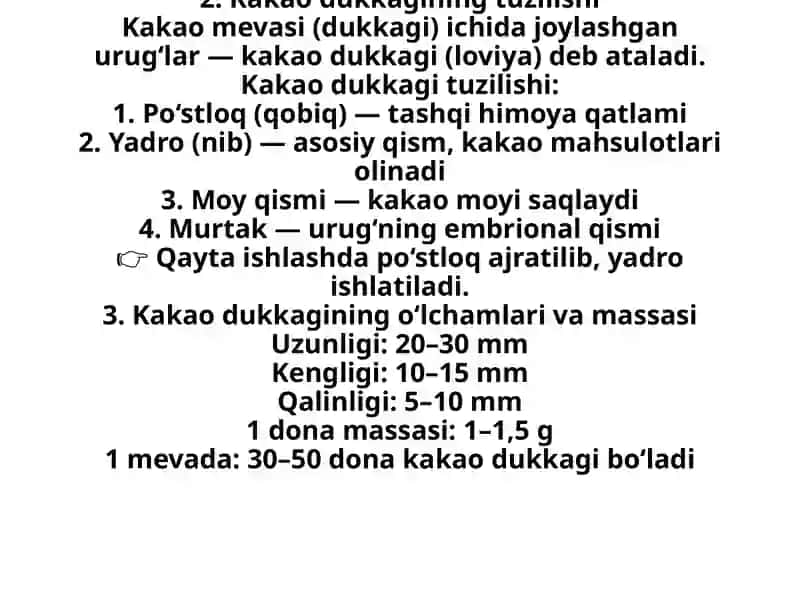 Kakao dukkagini yetishtirish (Theobroma cacao) 3