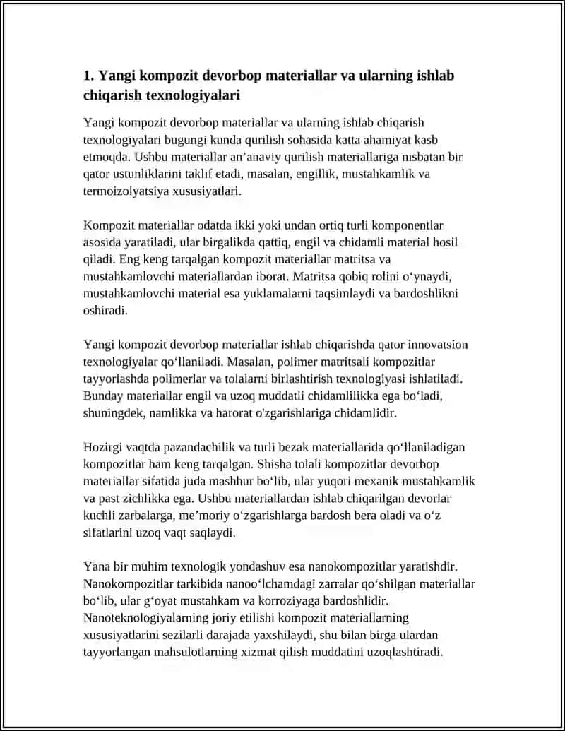 YANGI INOVATSION DEVORBOP MATERIALLAR TEXNOLOGIYASI 3