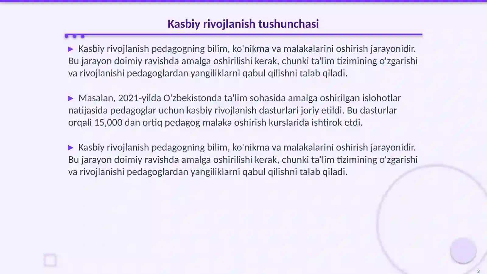 Pedagogning kasbiy rivojlanishini taʼminlash usullari 3