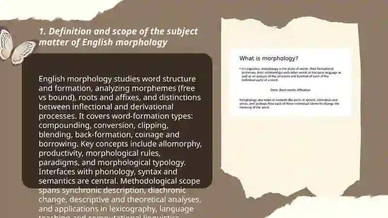 The subject metter of English morphology 3
