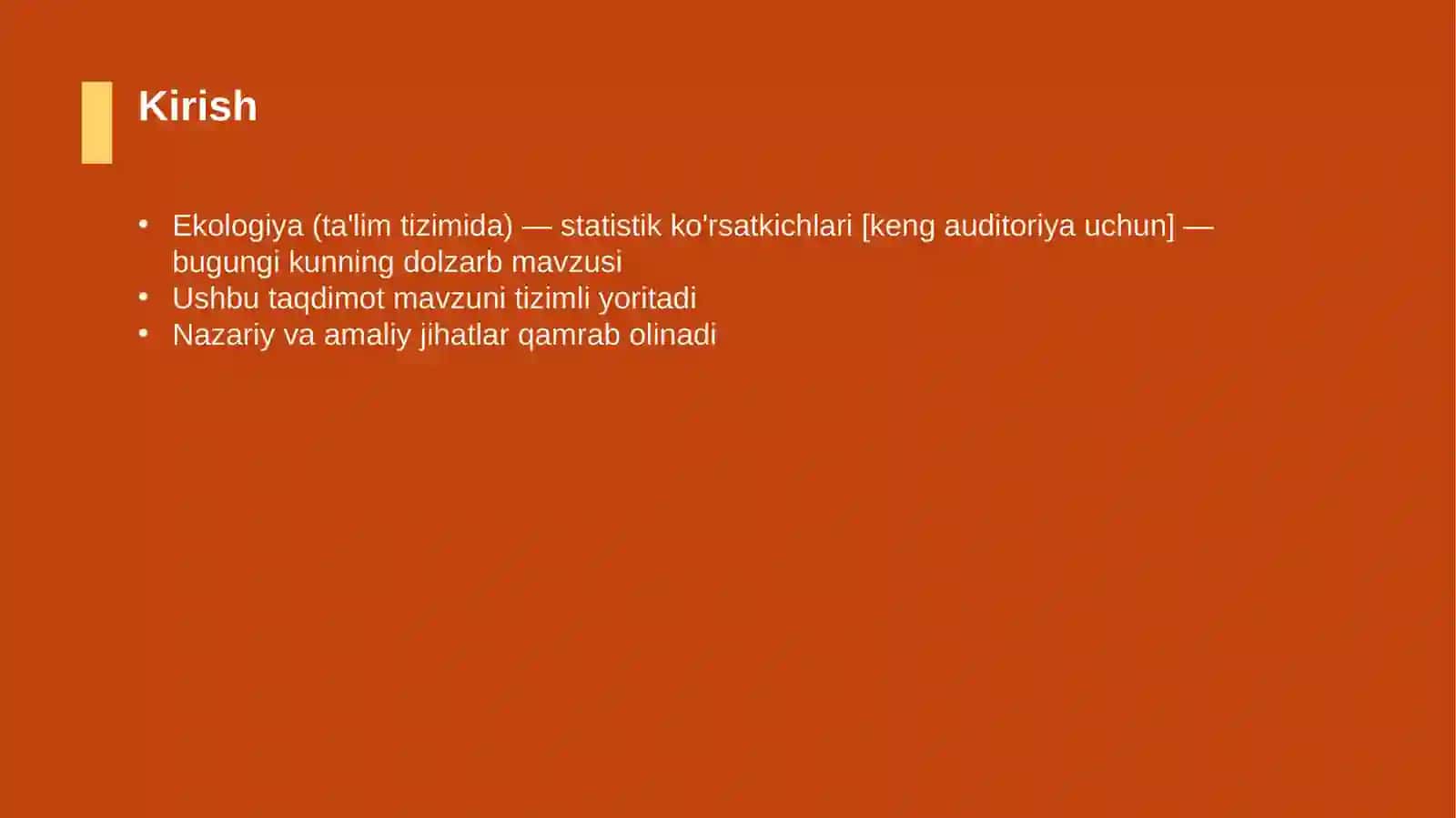 Ekologiya (ta'lim tizimida) – statistik ko'rsatkichlari [keng auditoriya uchun] 3
