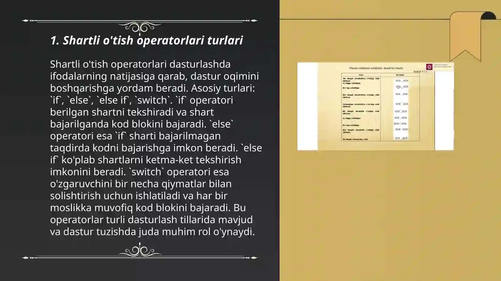 Shartli oʻtish operatorlari 3