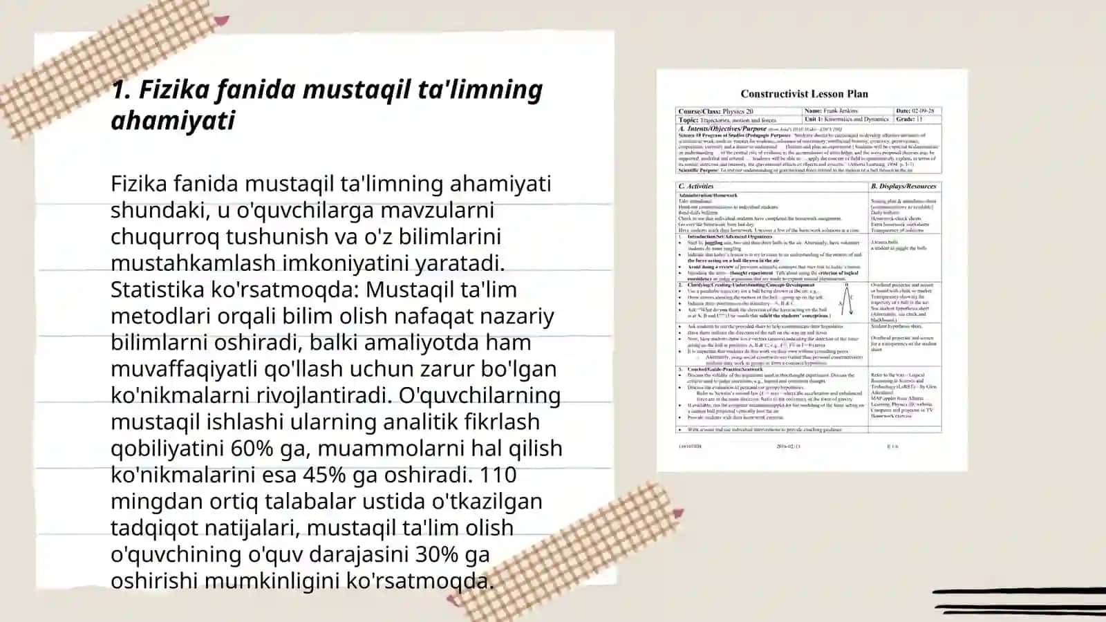 Fizika fanida mustaqil ta'limning ahamiyati 3