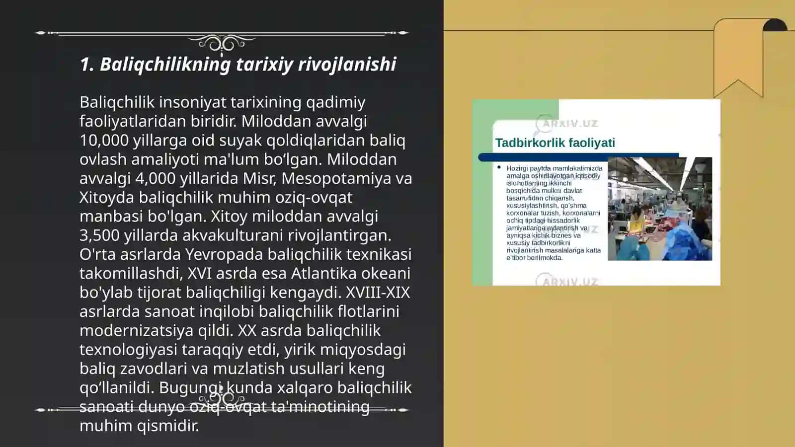 Baliqchilik uning iqtisodiy ahamiyati 3