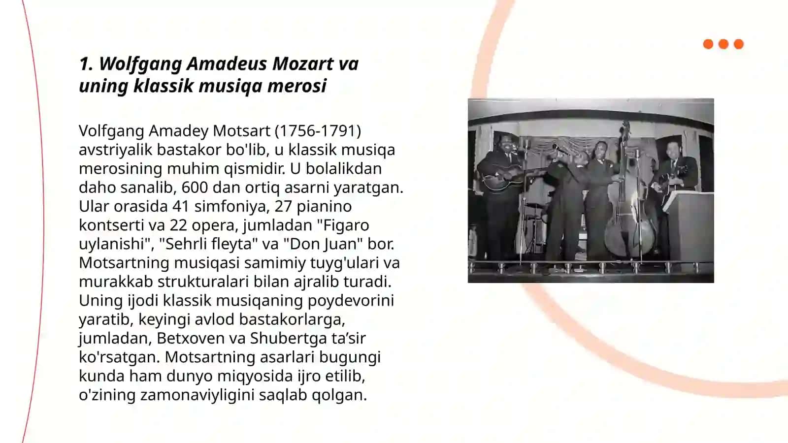 Jahon klassik musiqasi va o'zbek musiqasi kompazitorlari hayoti va ijodi 3