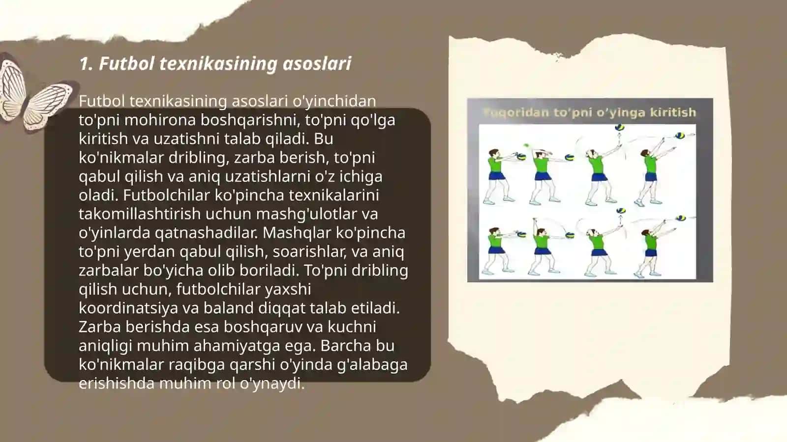 Sport o'yinlari:Futbol sport turning texnikasi va taktikasi 3