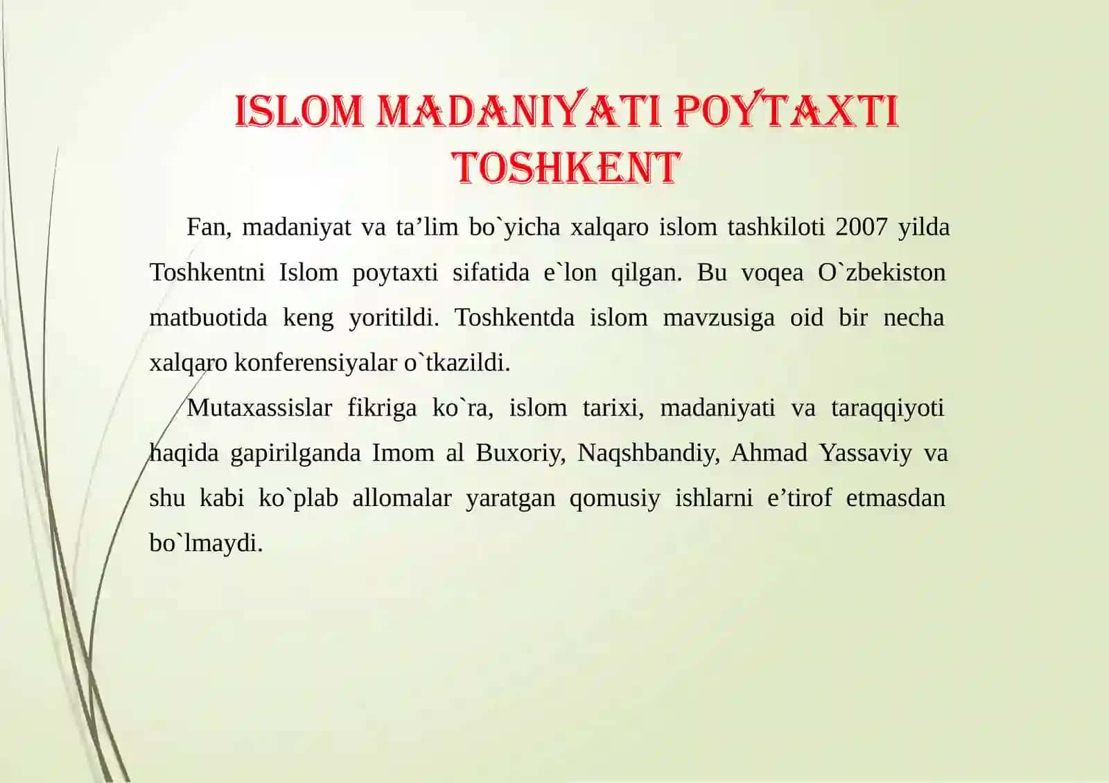 Islommadaniyatipoytaxti 3
