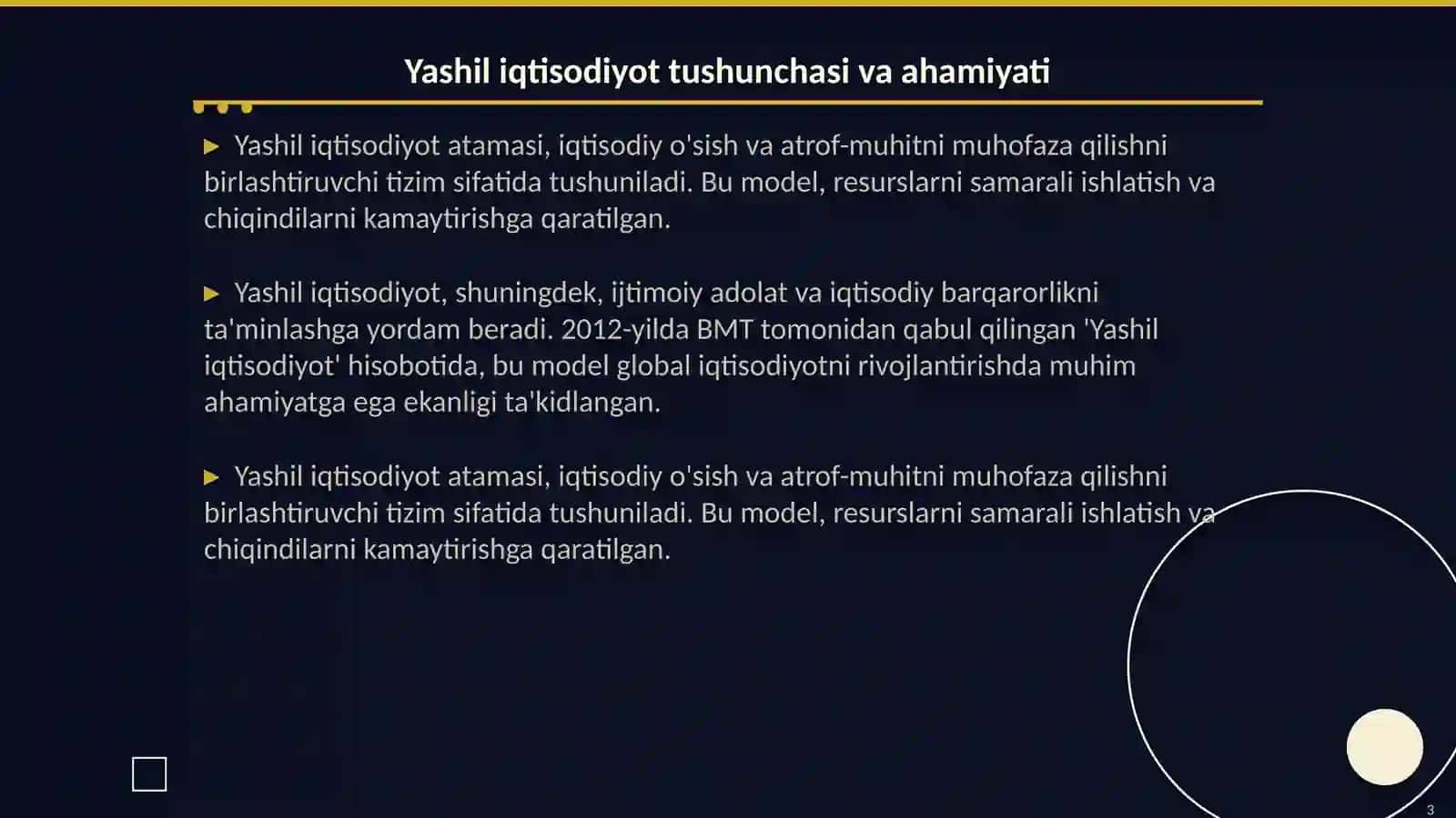 O'zbekistonda yashil iqtisodiyotga oʻtish strategiyalari zaruriyati maqsadi tamoyillari 3