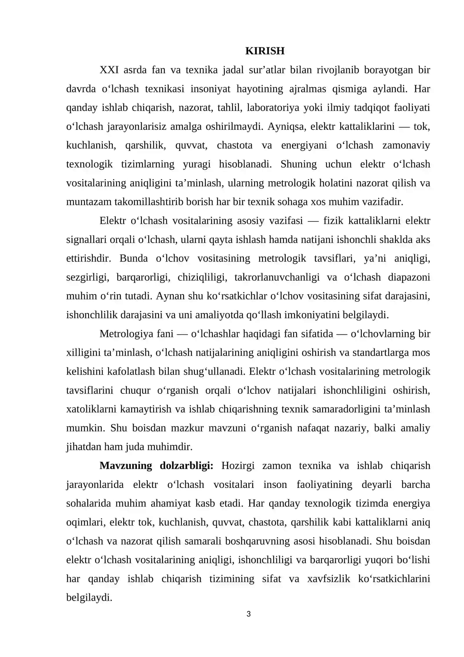 ELEKTR O‘LCHASH VOSITALARINING METROLOGIK TAVSIFLARI. 3