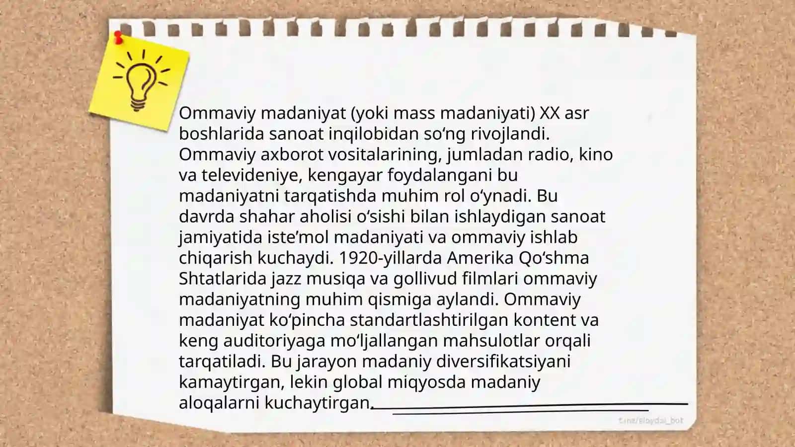 Ommaviy madaniyatning shakllanish tarixi va uning turlari 3
