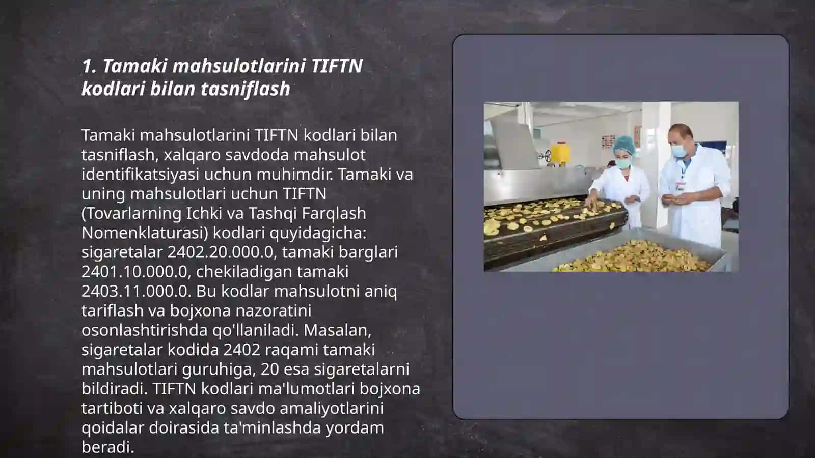 Tamaki mahsulotlarni TIFTN asosida tasniflash 3