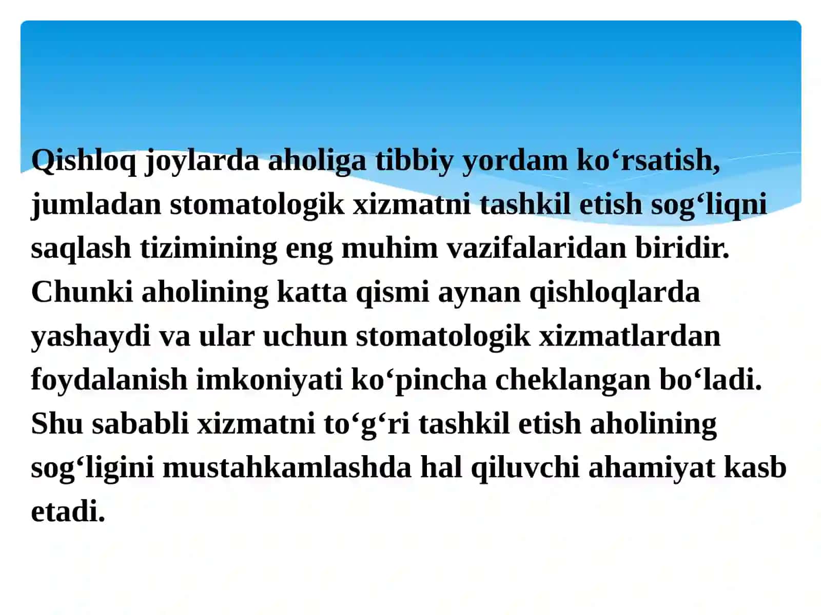 Qishloq aholisiga stomatologik yordamni tashkil etish 3