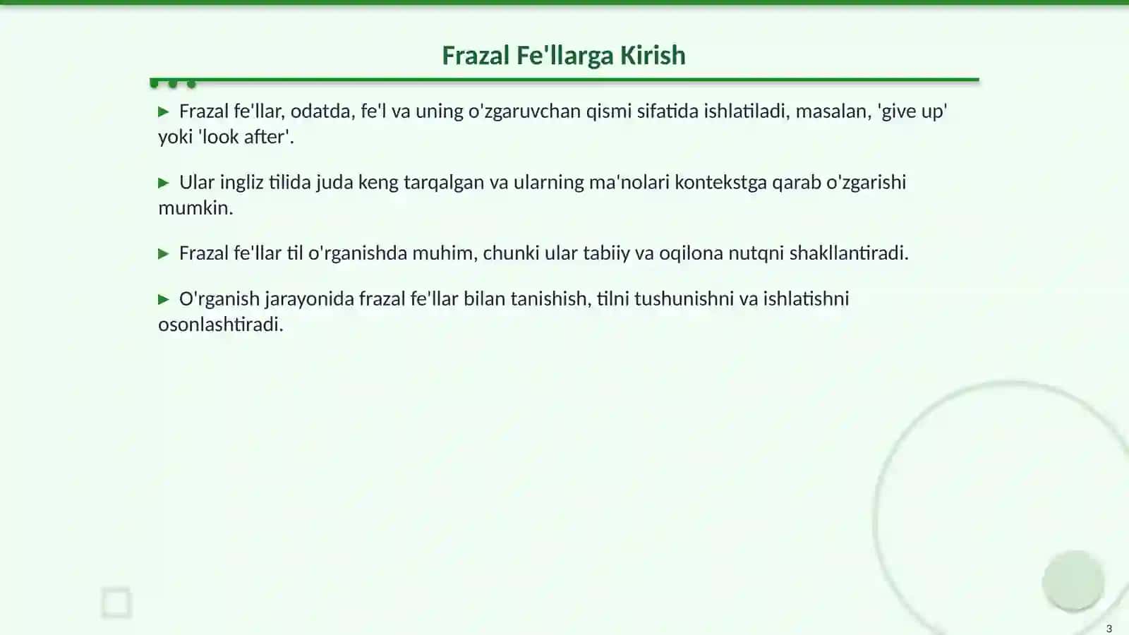 Frazal Fe'llar: Ingliz Tili Tilshunosligida Muhim Aspekt 3
