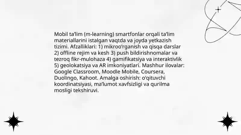 Mobil taʼlim (m-learning) 3