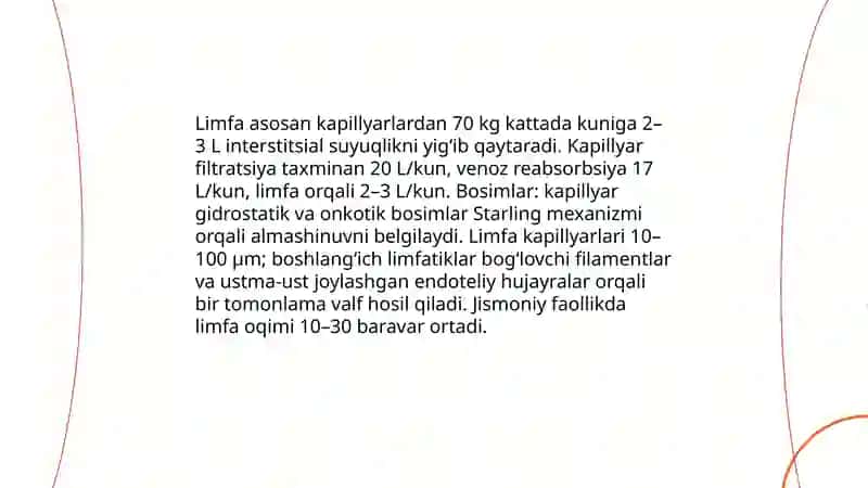 Limfa tizimining fiziologiyasi 3