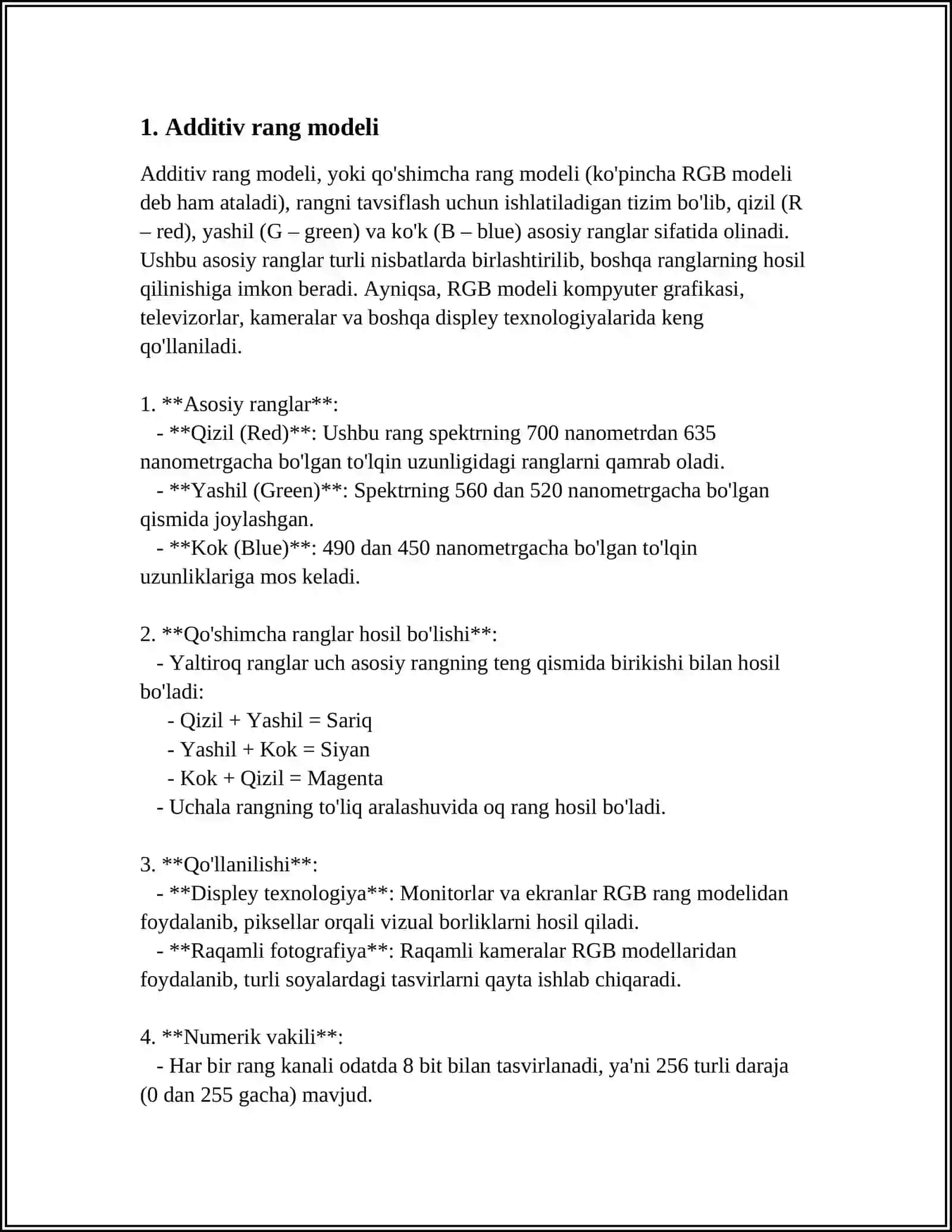 RANG MODELLARI 3